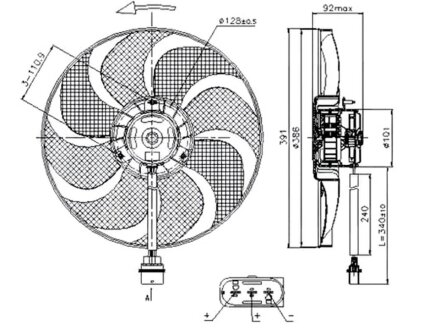 Вентилятор радіатора ВЕНТИЛЯТОР РАДИАТОРА SKODA FABIA 06-14. ROOMSTER 06-15. VW POLO 01-. SEAT IBIZA -ua PROFIT 1850-0019