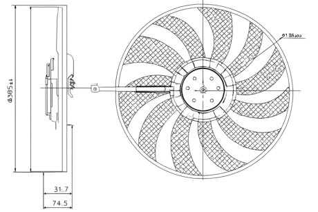 Вентилятор радіатора ВЕНТИЛЯТОР РАДИАТОРА AUDI A6 05-11 -ua PROFIT 1850-0021
