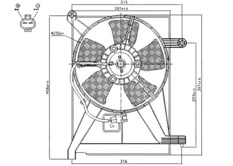 Вентилятор радіатора ВЕНТИЛЯТОР РАДИАТОРА DAEWOO LANOS 97- -ua PROFIT 1850-0024