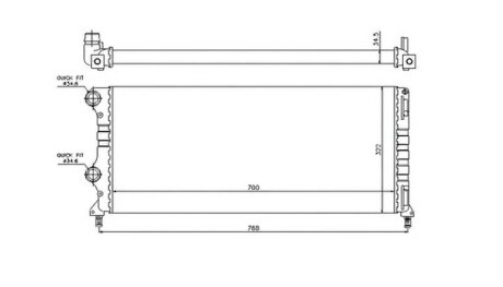 Радіатор охолоджування РАДИАТОР FIAT DOBLO 1.3 1.9 MULTIJET. 1.3 1.9 JTD 01- (МКПП. -AC) -ua PROFIT 2210A2