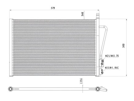 Конденсер кондиціонера КОНДЕНСЕР FORD FIESTA V 01-. FUSION 01-. MAZDA 2 03- -ua PROFIT 2535C1