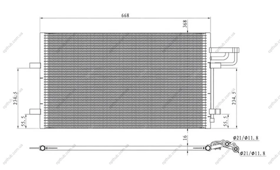 Конденсер кондиціонера КОНДЕНСЕР FORD FOCUS 04-. FOCUS C-MAX 03- -ua PROFIT 2537C1 (фото 1)