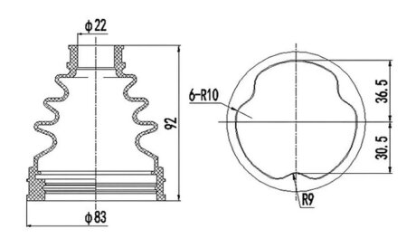 Пильник ШРКШ гумовий + змазка ПЫЛЬНИК К-Т OPEL CORSA 00-09. COMBO 01-. MERIVA 03-10 ВНУТР. -ua PROFIT 2710-0011 XLB