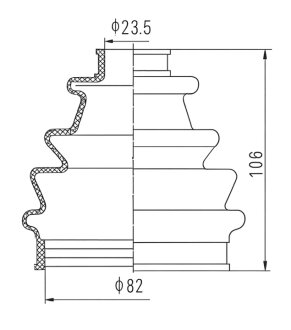 Пильник ШРКШ гумовий + змазка ПЫЛЬНИК К-Т CITROEN C5 08-. JUMPY 07-. PEUGEOT 3008 09-. 308 07-. -ua PROFIT 2710-0042 XLB