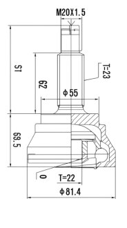 ШРКШ зі змазкою в комплекті ШАРНИРНЫЙ КОМПЛЕКТ FORD ESCORT, ORION 80-90 ВНЕШН. -ua PROFIT 2710-1014