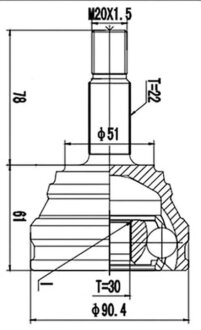ШРУС со смазкой в комплекте ШАРНИРНЫЙ КОМПЛЕКТ VW PASSAT 81-88. AUDI 80 81-91 НАРУЖН. PROFIT 2710-1050