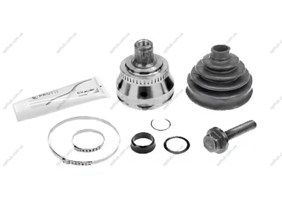 ШРКШ зі змазкою в комплекті ШАРНИРНЫЙ КОМПЛЕКТ AUDI A4, A6, VW PASSAT 95-05, SKODA SUPERB 02-08 ВНЕШ PROFIT 2710-1267 (фото 1)