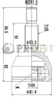 ШРКШ зі змазкою в комплекті ШАРНИРНЫЙ КОМПЛЕКТ FORD TRANSIT CONNECT 02-13 ВНЕШН. -ua PROFIT 2710-1490