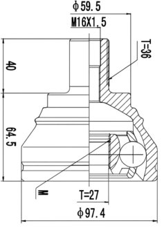 ШРКШ зі змазкою в комплекті PROFIT 2710-1658