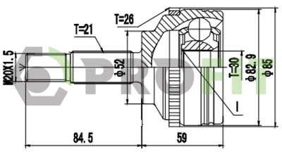 ШРКШ зі змазкою в комплекті ШАРНИРНЫЙ КОМПЛЕКТ RENAULT CLIO 98-10. KANGOO 97- НАРУЖН. -ua PROFIT 2710-1749