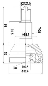 ШРКШ зі змазкою в комплекті ШАРНИРНЫЙ КОМПЛЕКТ CHEVROLET EVANDA 02- ВНЕШН. -ua PROFIT 2710-2651