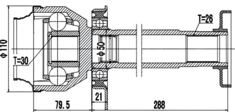 ШРКШ зі змазкою в комплекті ШАРНИРНЫЙ КОМПЛЕКТ VW TRANSPORTER T5 03-09 (2.5TDI) ВНУТР. -ua PROFIT 2710-2660