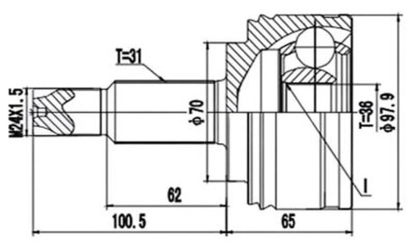 ШРКШ зі змазкою в комплекті ШАРНИРНЫЙ КОМПЛЕКТ RENAULT MASTER 10-. OPEL MOVANO 10- НАРУЖН. -ua PROFIT 2710-3077