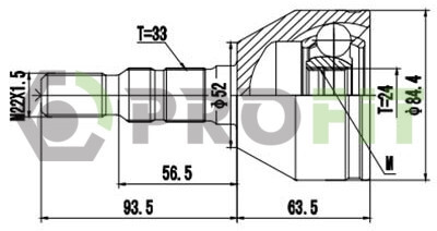 ШРКШ зі змазкою в комплекті ШАРНІРНИЙ КОМПЛЕКТ OPEL ASTRA H. ZAFIRA 04- ЗОВНІШН. -ua PROFIT 2710-3097