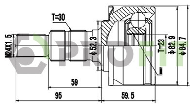 ШРУС со смазкой в комплекте ШАРНИРНЫЙ КОМПЛЕКТ OPEL INSIGNIA. ZAFIRA 08- ВНЕШН. PROFIT 2710-3115