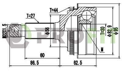 ШРКШ зі змазкою в комплекті ШАРНІРНИЙ КОМПЛЕКТ SUBARU FORESTER. IMPREZA. LEGACY 08- ЗОВНІШН. -ua PROFIT 2710-3128