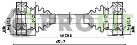 Піввісь ПРИВІДНИЙ ВАЛ BMW 5-SERIES (E34) 87- -ua PROFIT 2730-0213