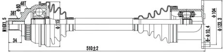 Полуось ПРИВОДНОЙ ВАЛ К-Т VW SHARAN 95-10. SEAT ALHAMBRA 96-10. FORD GALAXY 95-06 ЛЕВ./ПРАВ. PROFIT 2730-0547