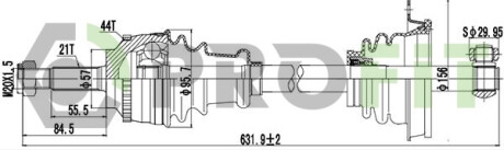 Полуось ПРИВОДНОЙ ВАЛ К-Т RENAULT KANGOO 97-.. PROFIT 2730-0786