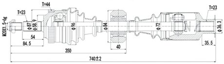 Полуось PROFIT 2730-0919