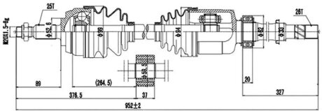 Полуось ПРИВОДНОЙ ВАЛ К-Т RENAULT/DACIA DUSTER 10-18 ПЕР.. PROFIT 2730-1338