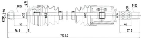 Піввісь ПРИВОДНОЙ ВАЛ К-Т SUBARU LEGACY 03-09. OUTBACK 03-09 ЛЕВ./ПРАВ. -ua PROFIT 2730-3019