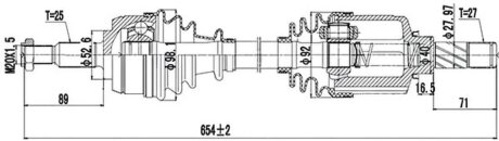 Піввісь ПРИВОДНОЙ ВАЛ К-Т RENAULT/DACIA DUSTER 10-18 ПЕР. ЛЕВ. -ua PROFIT 2730-3076