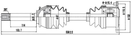Піввісь ПРИВІДНИЙ ВАЛ MITSUBISHI PAJERO SPORT 98-. MITSUBISHI PAJERO 94- -ua PROFIT 2730-3111