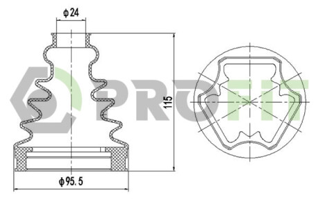 Пильник ШРКШ гумовий + змазка ПЫЛЬНИК К-Т VW/AUDI/SEAT 95-10 ВНУТР. -ua PROFIT 2810-0027 XLB