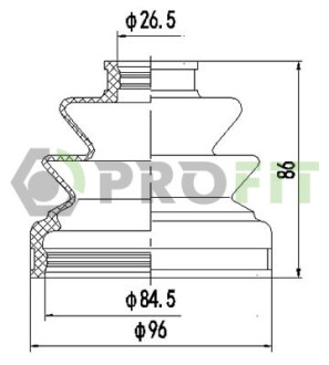 Пильник ШРКШ гумовий + змазка ПЫЛЬНИК К-Т MITSUBISHI PAJERO 82-06. L200 86-07. L300 83-06 ВНУТР. -ua PROFIT 2810-0028 XLB