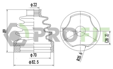 Пильник ШРКШ гумовий + змазка ПЫЛЬНИК К-Т OPEL MERIVA 03-10. NISSAN ALMERA 00-06. MICRA 03-10 ВН -ua PROFIT 2810-0034 XLB
