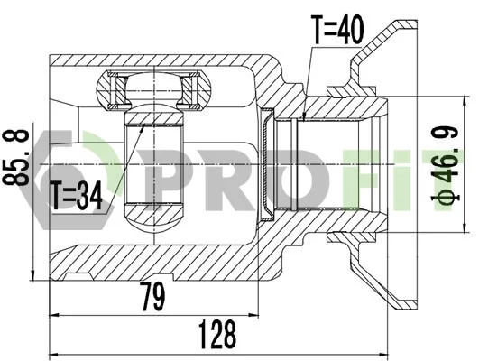 ШРКШ зі змазкою в комплекті ШАРНИРНЫЙ КОМПЛЕКТ VW TIGUAN 07-. AUDI Q3 11- ВНУТР. -ua PROFIT 2810-2039 (фото 1)