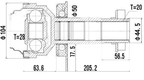 ШРКШ зі змазкою в комплекті PROFIT 2810-2041
