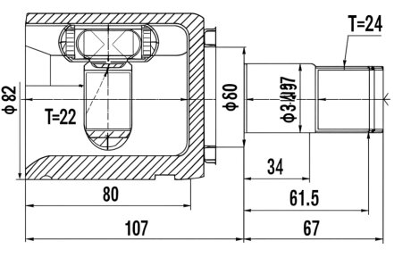 ШРКШ зі змазкою в комплекті ШАРНИРНЫЙ КОМПЛЕКТ TOYOTA CAMRY ACV40/GSV40 2006-2011 ВНУТР. -ua PROFIT 2810-2089