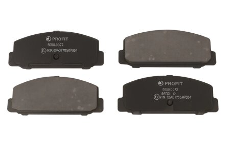 Колодки гальмівні дискові ЗАДН MAZDA 323 C, F, P S, S S, 626, 6,MX6,PREMACY,RX7 1.2-2.2I 16V 90.09-, -ua PROFIT 5000-0372