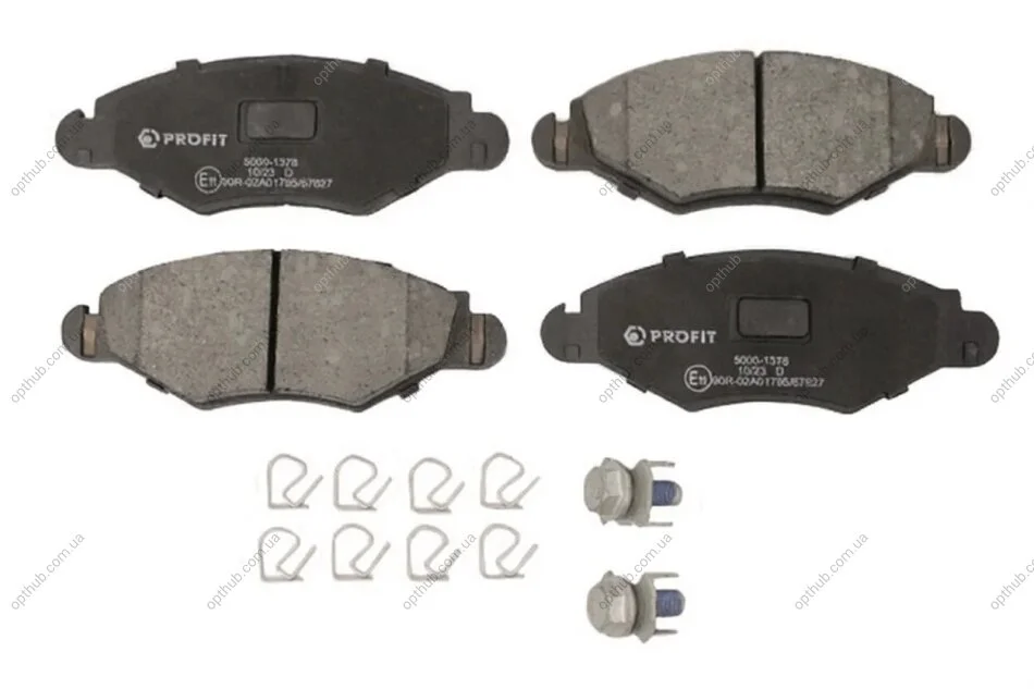 Колодки гальмівні дискові ПЕРЕДН CITROEN XSARA 98-05, PEUGEOT 206 98-, PEUGEOT 306 94-01 -ua PROFIT 5000-1378 (фото 1)