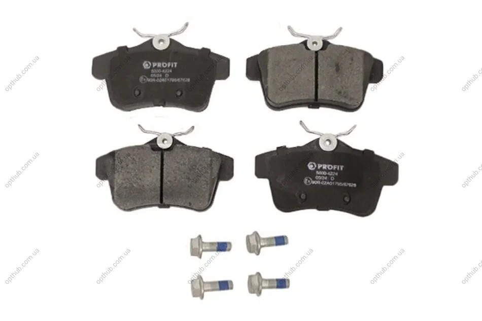 Колодки гальмівні дискові ЗАДН PEUGEOT 3008,5008 1.6 2.0 09-;CITROEN C4 1.4 1.6 09-,DS4 1.6 2.0 2011 -ua PROFIT 5000-4224 (фото 1)