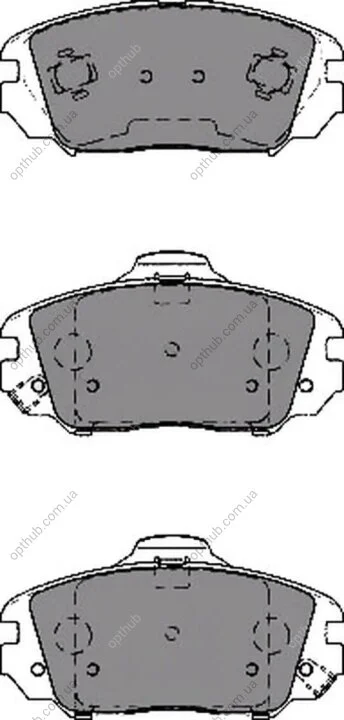 Колодки гальмівні дискові ПЕРЕДН HYUNDAI GRANDEUR 2.7,3.3,2.2CRDI 05-,SONATA V 2.0 VVTI GLS,2.4,3.3, -ua PROFIT 5000-4246 (фото 1)
