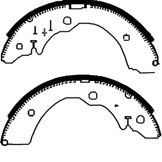Колодки гальмівні барабанні ЗАДН HONDA ACCORD 90-93, CRV 95-02, HRV 99- SUZUKI JIMNY 98- -ua PROFIT 5001-0318