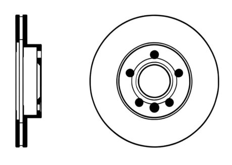 Диск гальмівний ПЕРЕДН VW TRANSPORTER BOX 07/90-04/03 TRANSPORTER BUS 09/90-04/03 TRANSPORTER FLATBE -ua PROFIT 5010-1010