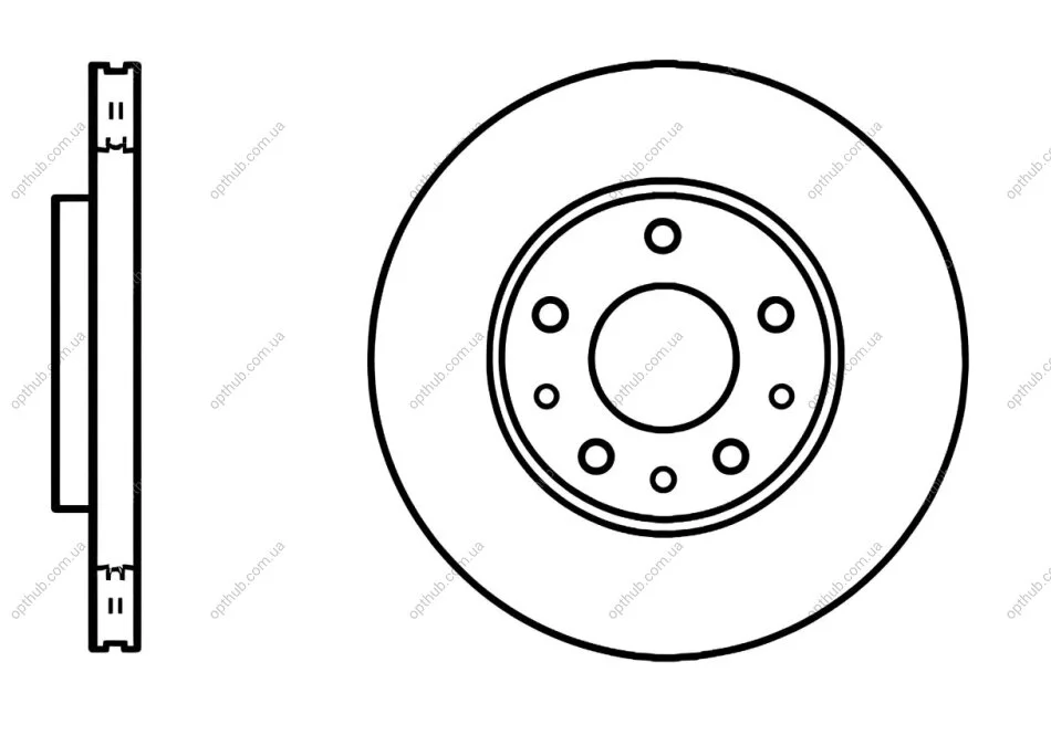 Диск гальмівний ПЕРЕДН CHEVROLET ZAFIRA 04/01-,OPEL ASTRA G COUPE 03/00-05/05 ASTRA H 03/04- ASTRA H -ua PROFIT 5010-1042 (фото 1)