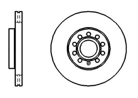 Диск гальмівний ПЕРЕДН SEAT ALTEA 03/04- ALTEA XL 10/06- LEON 05/05- TOLEDO 04/04-,SKODA OCTAVIA 02/ PROFIT 5010-1218