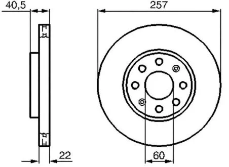Диск гальмівний ПЕРЕДН FIAT GRANDE PUNTO IV 9/05- GRANDE PUNTO VAN 9/05-,OPEL CORSA D 7/06- CORSA D -ua PROFIT 5010-1304