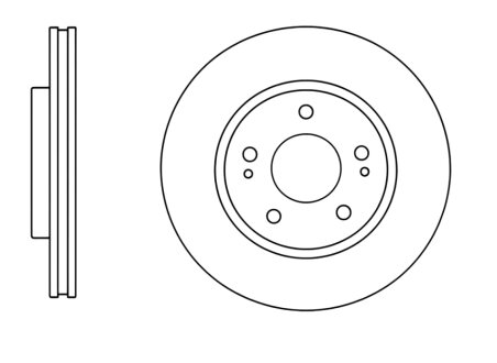 Диск гальмівний ПЕРЕДН MITSUBISHI AIRTREK 03/02-09/06 LANCER ESTATE 09/03- LANCER 08/03- SPACE RUNNE -ua PROFIT 5010-1599