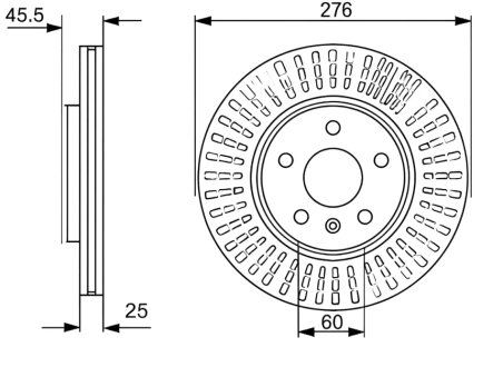 Диск гальмівний ПЕРЕДН CHEVROLET CRUZE (J300) 1.6-2.0DCI 09-, OPEL ASTRA J 1.4-2.0 09- 15" -ua PROFIT 5010-1869