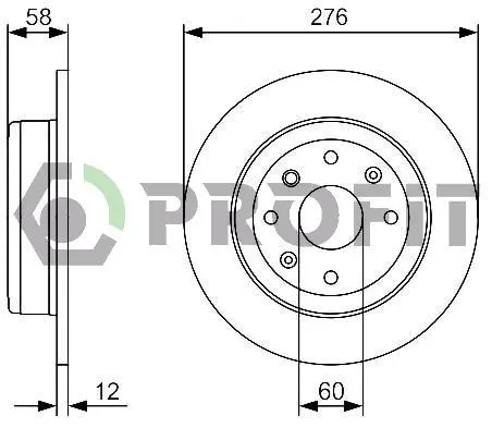 Диск гальмівний ЗАДН CHEVROLET EPICA 06- -ua PROFIT 5010-2025 (фото 1)