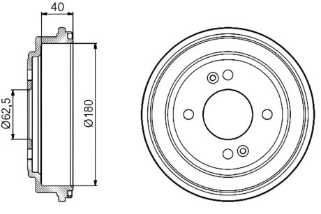Барабан гальмівний ЗАДН GETZ 02-05 D=180 PROFIT 5020-0042