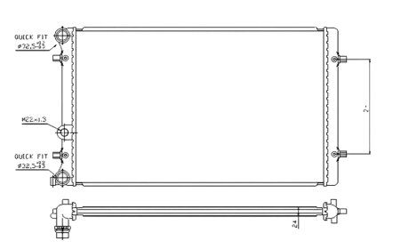 Радіатор охолоджування РАДИАТОР SKODA OCTAVIA 97-, VW BORA, GOLF 97- (+/-A/C) -ua PROFIT 9523A2