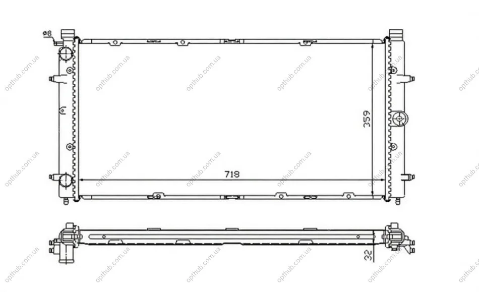 Радиатор охлаждения РАДИАТОР VW TRANSPORTER (T4) 92-00 (-A/C) PROFIT 9558A1 (фото 1)
