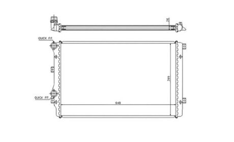 Радіатор охолоджування РАДИАТОР AUDI A3 03-. SKODA OCTAVIA (A5) 04-. VW GOLF V 03-. CADDY 04-. PASSAT 0 PROFIT 9569A1